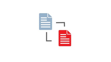 Document transformation and data transfer. animated motion grahpic . - Powered by Adobe