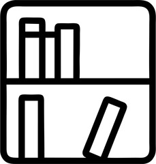 Simple Bookshelf with Books Icon, Vector Illustration