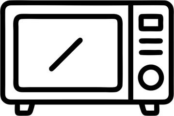 Fototapeta premium Simple Microwave Oven Icon, Kitchen Appliance Vector Illustration