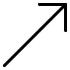 Stylish upward right arrow design for navigation and directional guidance in digital interfaces and applications