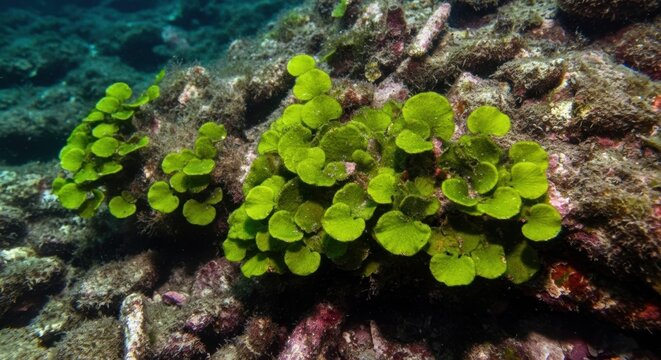 Halimeda cf. bikiniensis Close View, Underwater Seaweed and Algae Growth

