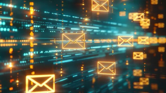 A collection of email envelopes suspended in mid-air, great for illustrations and concepts about technology and communication - Powered by Adobe