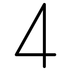 Stylized representation of the number four for educational materials and digital designs