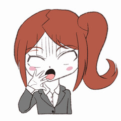 ショックを受けるスーツの女の子