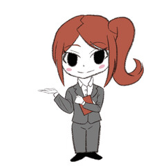 書類を持っているスーツの女の子