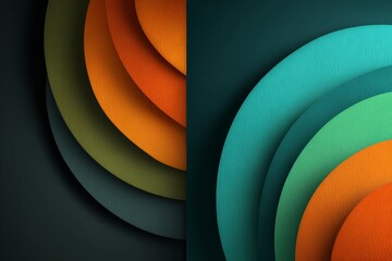 Layered geometric design with vibrant colors in a modern artistic interpretation