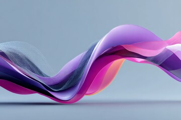 Colorful flowing waves create a mesmerizing visual display with vibrant hues of purple, pink, and orange in soft lighting