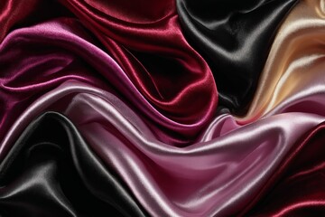 Elegant and luxurious silk fabric in various shades cascading beautifully across a surface