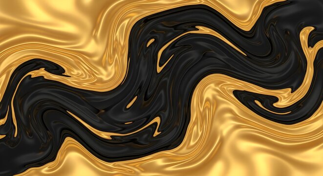 luxurious gold black fluid art texture pattern