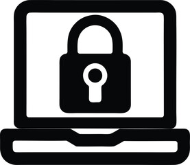 PC lock vector icon.