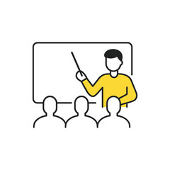 Presentation Illustration – Teacher Training and Business Seminar Vector