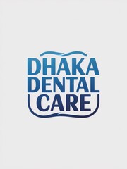 Obraz premium Dhaka dental care logo featuring bold blue text and a subtle outline