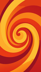 A psychedelic spiral of rainbow colors and twirling orange and yellow circles creates a vibrant and artistic abstract vector background