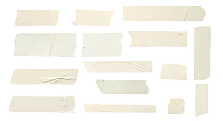 Adhesive tape set isolated on transparent background. Png realistic design element. 