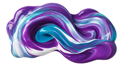 Abstract Paint Stroke Fluid Liquid cyan purple isolate element 