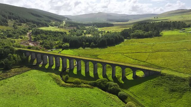 Shankend Viaduct from a drone, Hawick, Scottish Borders