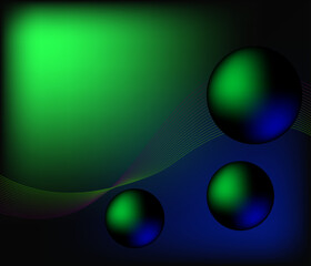 abstract  green blue neon background with circles