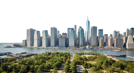 Panorama of Lower Manhattan, view from the South