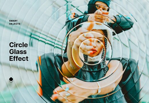 Circle Glass Photo Effect Mockup