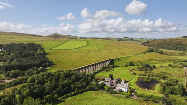 Shankend Viaduct from a drone, Hawick, Scottish Borders