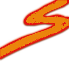 Red and Orange Handmade Lava Design Isolated on White Background for Graphic Use.