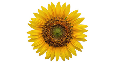 Obraz premium Bright yellow sunflower bloom isolated on transparent background