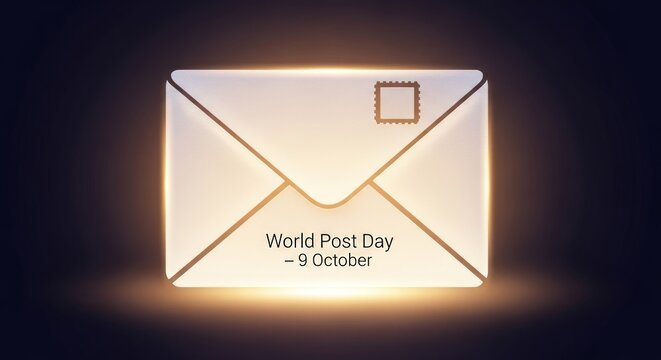 Celebrate World Post Day on October 9th with this elegant, glowing envelope design.