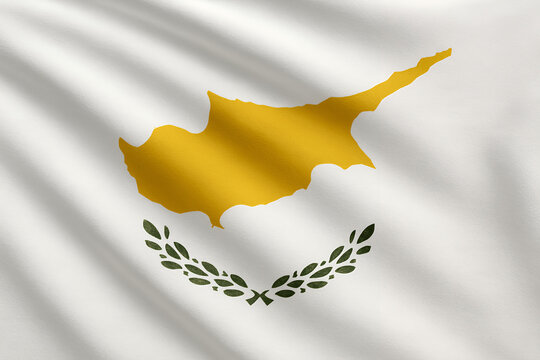 Cyprus Flag Waving in the Wind – Mediterranean Nation Representation