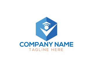 Modern Hexagon Education Logo – Innovative Academic Branding for Universities, Schools, and Online Learning Businesses