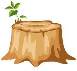 Colored nature background cut stump icon design