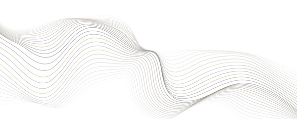 Abstract brown and gray wave line background. Abstract linear flowing particles future technology concept abstract wave curve lines banner.  
