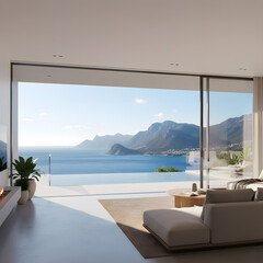 Modern villa with a pool and a beautiful view