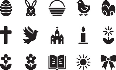 Fototapeta premium Easter and spring icons celebrate renewal, faith, and joy