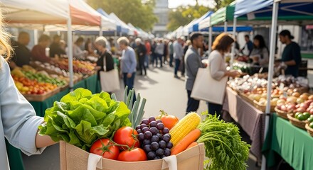 Fresh Produce at the Farmers Market A Vibrant Community Gathering