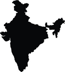 Indian Map silhouette Black and White