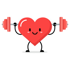 Healthy Heart Lifting Weights - A Symbol of Fitness and Wellness.