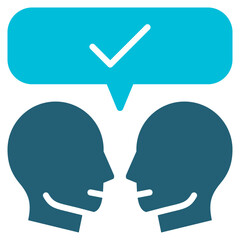 Negotiation Glyph Blue Icon