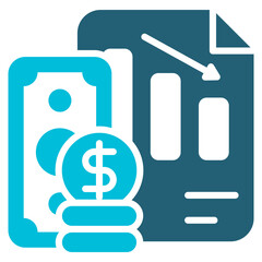 Deficit Glyph Blue Icon