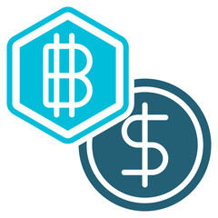 Currency Glyph Blue Icon