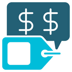 Price Glyph Blue Icon