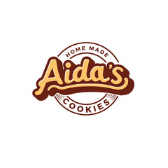 modern vintage style badge logo design for cookies brand, biscuit, and coffee and cafe