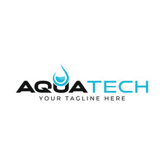 Clean and minimal Aqua logo design for Water service, Plumbing Service, Water Cleaning, Mineral water brand or business.