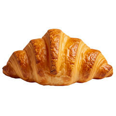 Golden Croissant, isolated on transparent background
