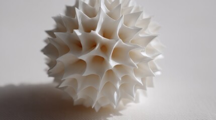 Obraz premium Close-up of a spherical object that appears to be made of a light-colored material. the object is spherical in shape and has a smooth, glossy surface.