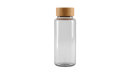 Clear Glass Water Bottle with Wooden Cap