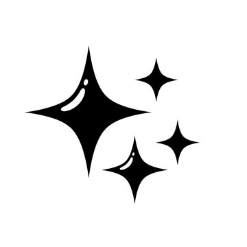 "Black Sparkle Icon Set for Shine, Magic, and Aesthetic Graphic Design"