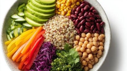Colorful Fresh Healthy Salad Ingredients in Bowl for Nutrition Focus