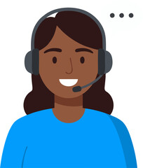 Friendly customer service agent illustration with headset