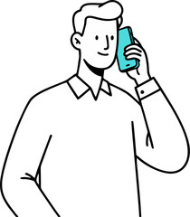 Man receives call wearing dress shirt