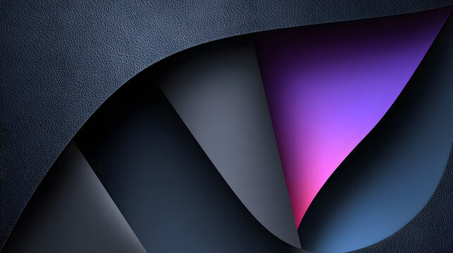 Dark Stylish Abstract Background with Neon Violet and Emerald Accents &ndash; Futuristic Metallic Texture